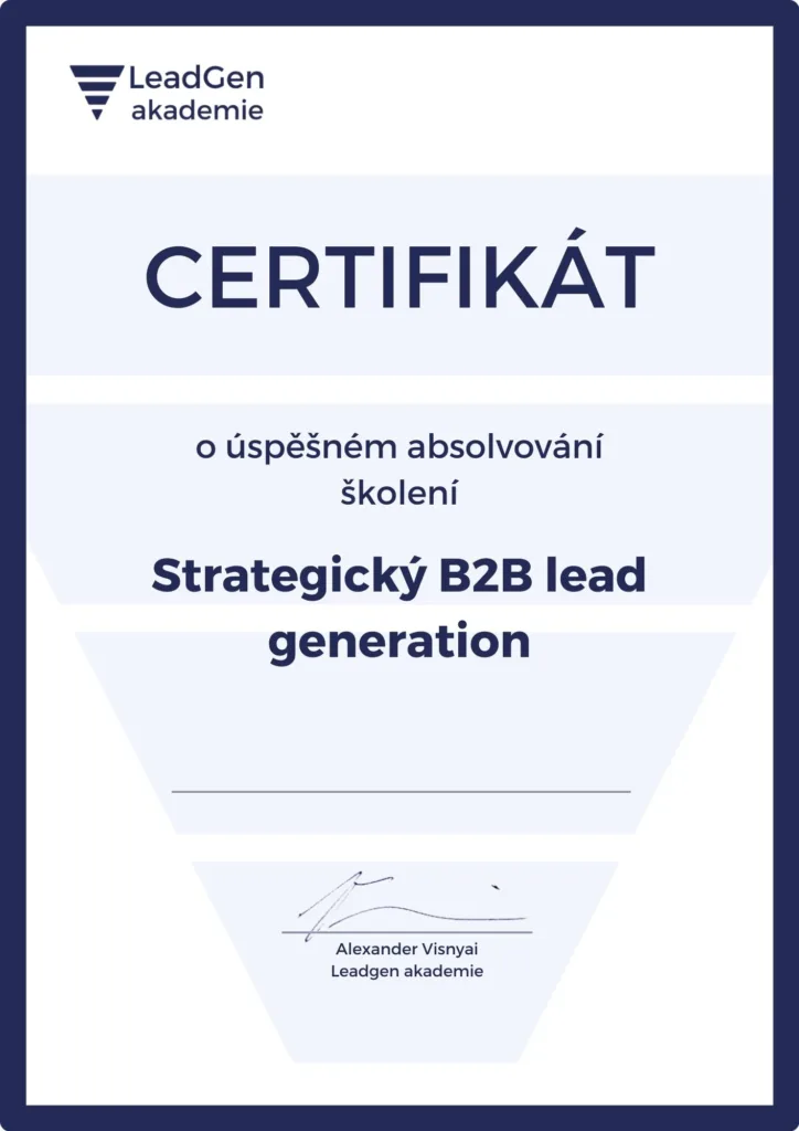 Certifikát lead generation